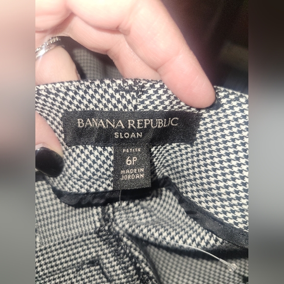 Banana Republic Sloan Straight Leg Full Length Houndstooth Pants Sz 6 Petite New - Picture 6 of 9